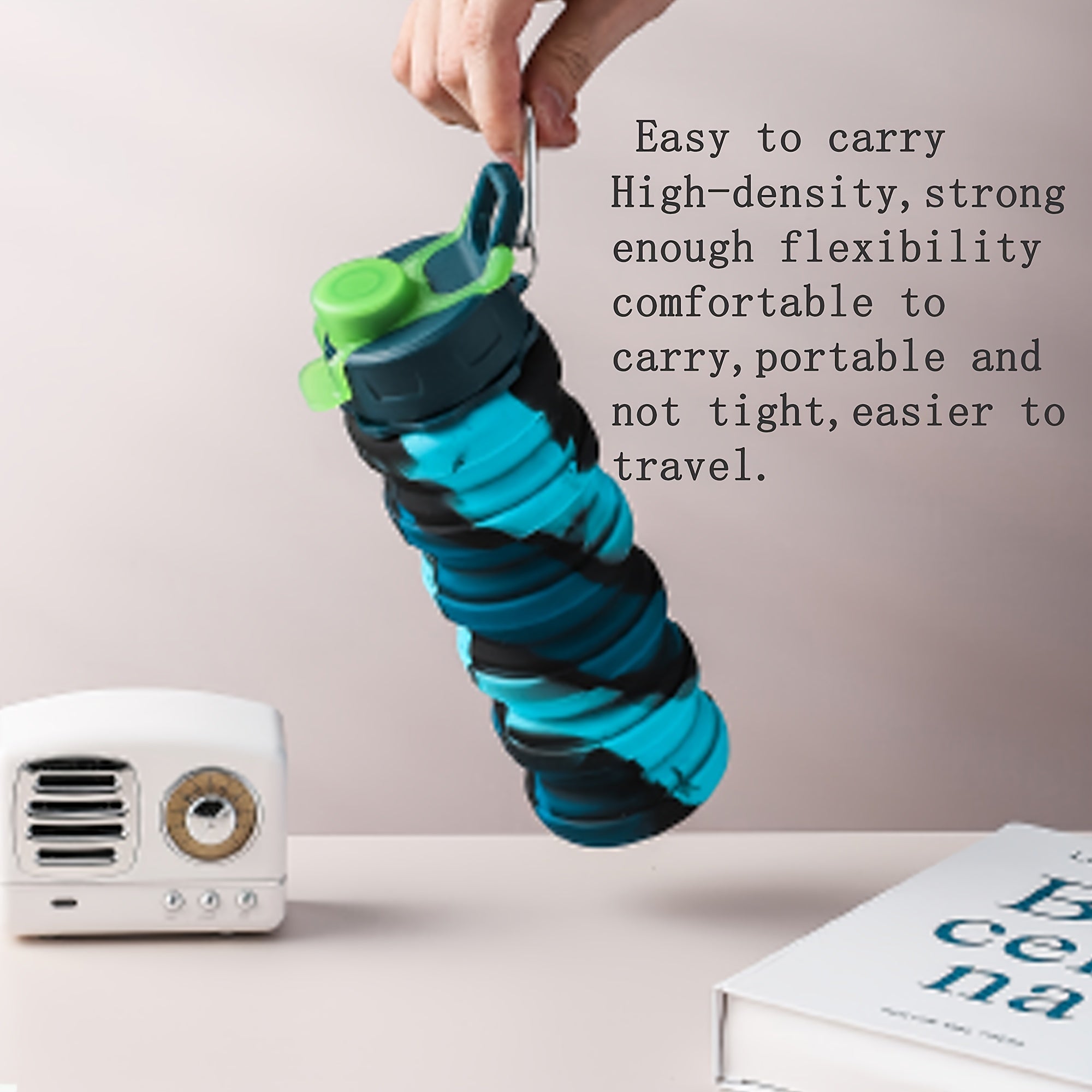Collapsible Water Bottle 16oz BPA Silicone Hiking Travel Sports Cup