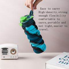 Collapsible Water Bottle 16oz BPA Silicone Hiking Travel Sports Cup
