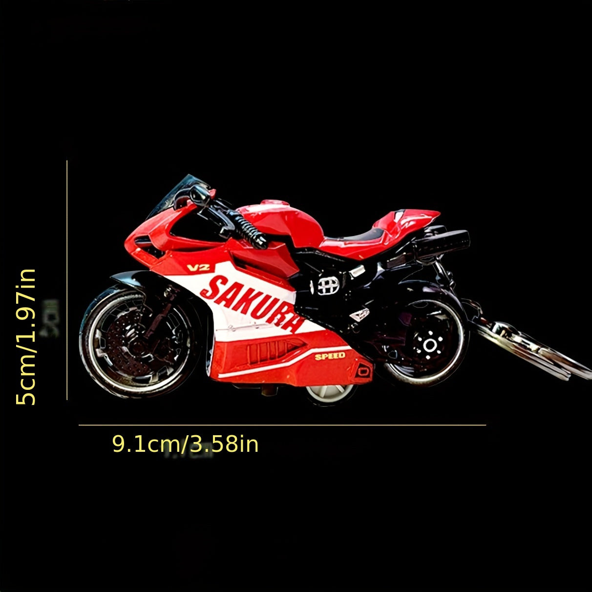 Mini Motorcycle Keychain Plastic Key Chain Pendant Gift For Men Dad