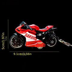 Mini Motorcycle Keychain Plastic Key Chain Pendant Gift For Men Dad