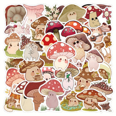 61PCS Mushroom Friends Vinyl Waterproof Stickers Scrapbook Journaling Laptop Ska