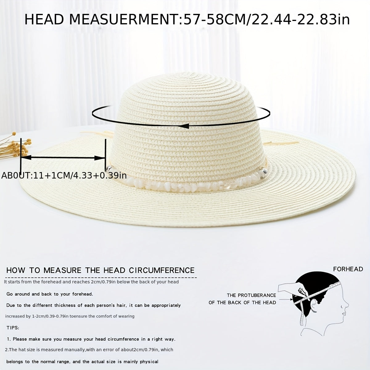 Wide Brim Breathable Straw Hat Outdoor Travel Beach Hats For Women