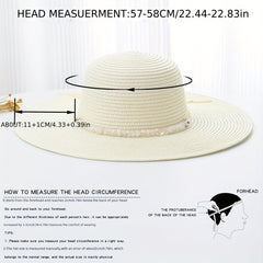 Wide Brim Breathable Straw Hat Outdoor Travel Beach Hats For Women