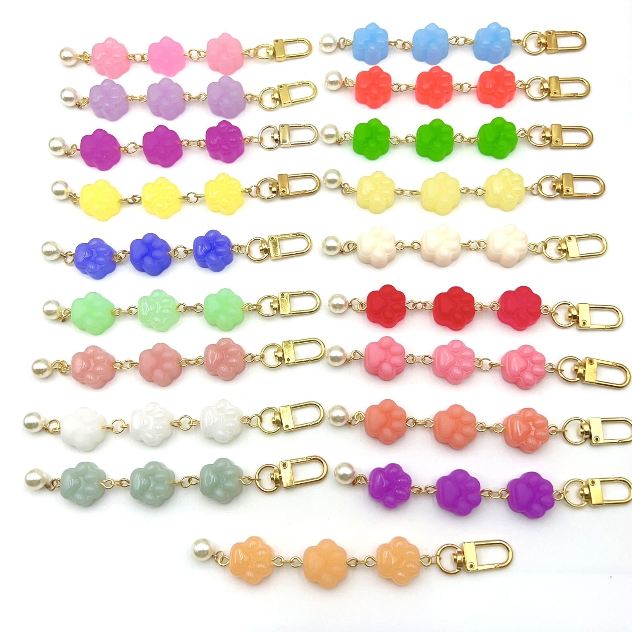 Cute Cat Paw Mini Keychain Resin Accessory for Women