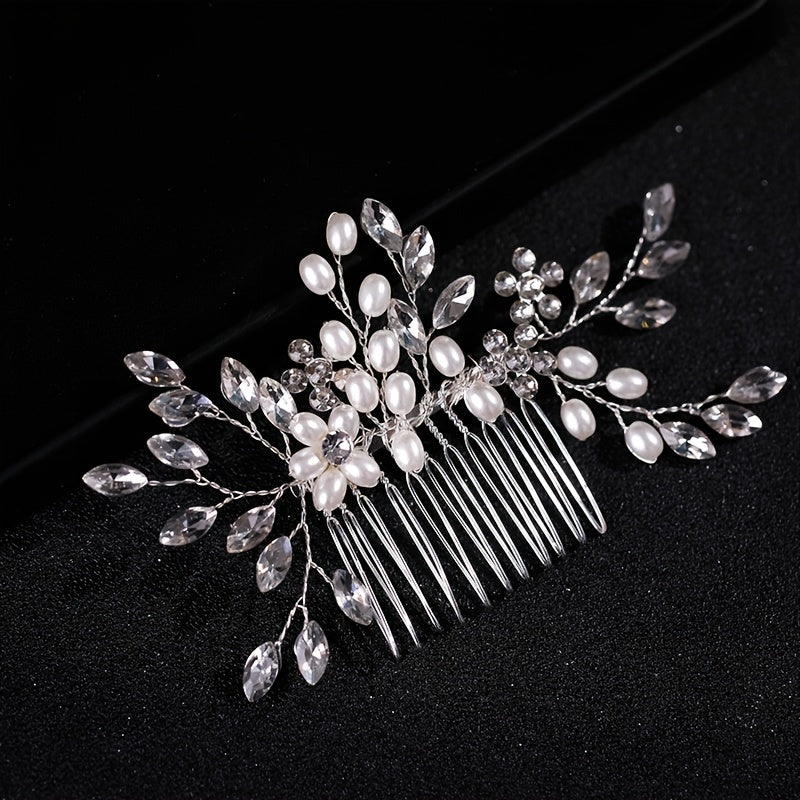 Faux Pearl Crystal Wedding Hair Comb Hair Accessories