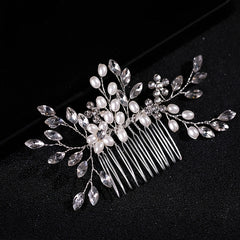 Faux Pearl Crystal Wedding Hair Comb Hair Accessories