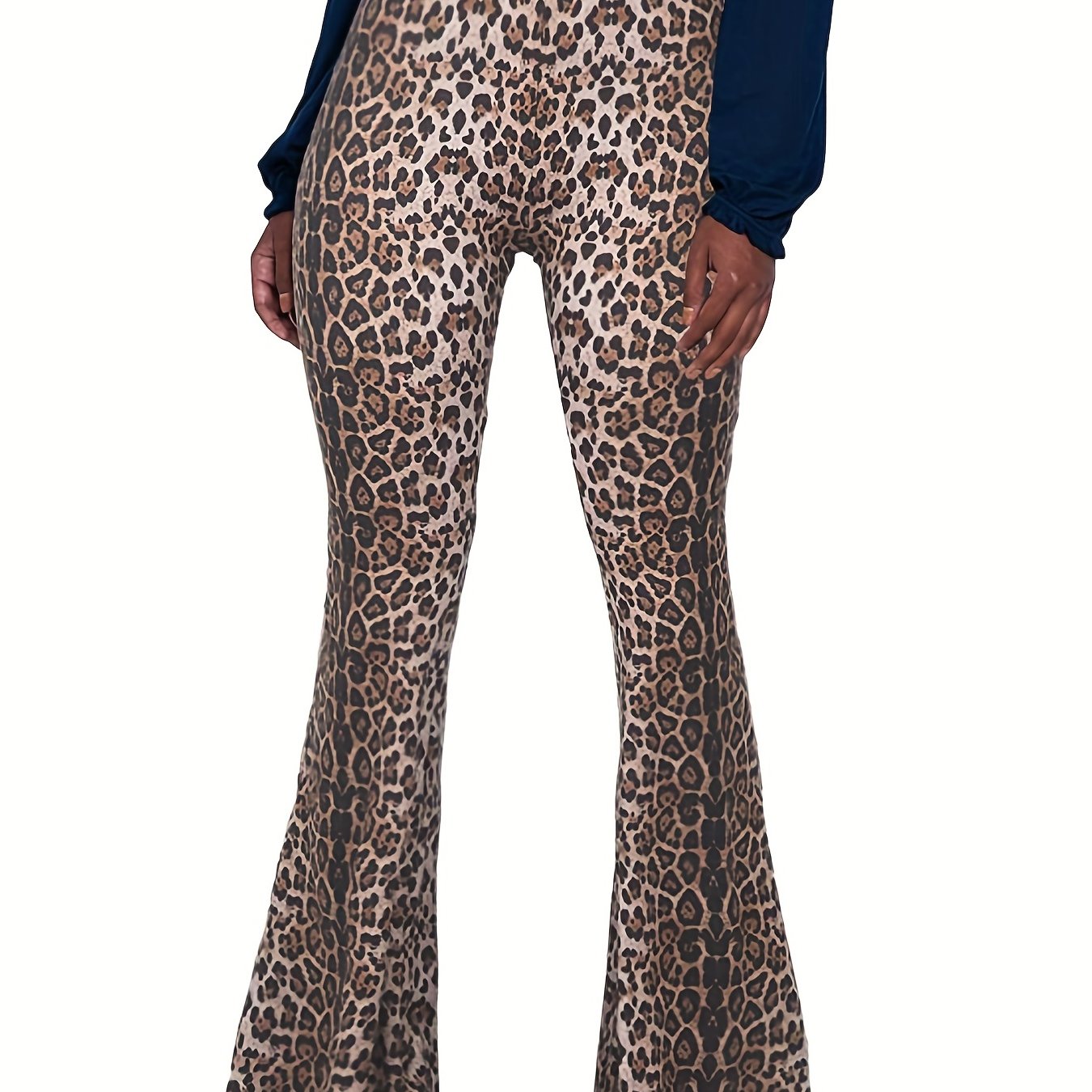 Leopard Print Flare Leg High Waist Pants