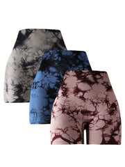 Tie Dye Skinny Shorts High Waist Sporty Summer Women's Clothing