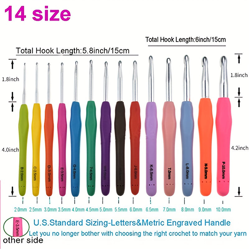 DIY Hand Knitting Tools Set for Sweater Crochet with Ergonomic Soft Grip