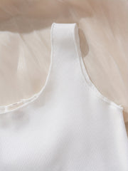 3pcs Toddler Girls Ribbed Tank Top Kids Summer Clothes