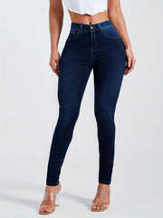 High Rise Skinny Jeans Dark Wash Slim Fit Jeans Casual Pants