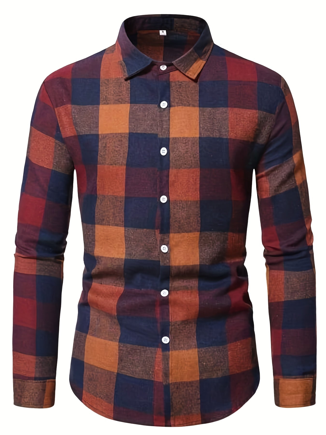 Plaid Print Men's Casual Button Up Shirt Spring Summer Autumn Tops