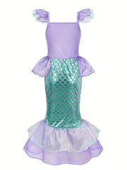 Mermaid Princess Dress With Accessories Set - Fairy Tale Cosplay Costume