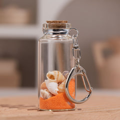 Creative Sand Glass Wishing Bottle Keychain Lucky Keyring