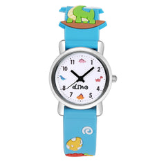 Girls Dinosaur Pattern Watch With Silicone Band