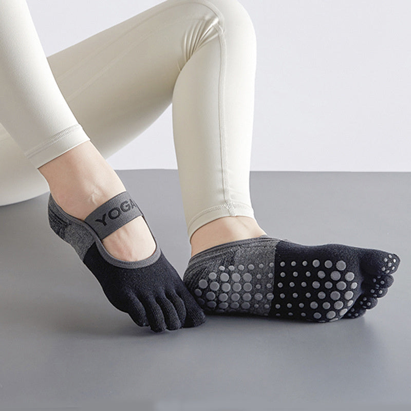 2pcs Women's Non slip Five Finger Yoga Socks Sweat Absorbing
