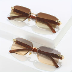 Ombre Lens Sunglasses Metal Leopard Decor UV400