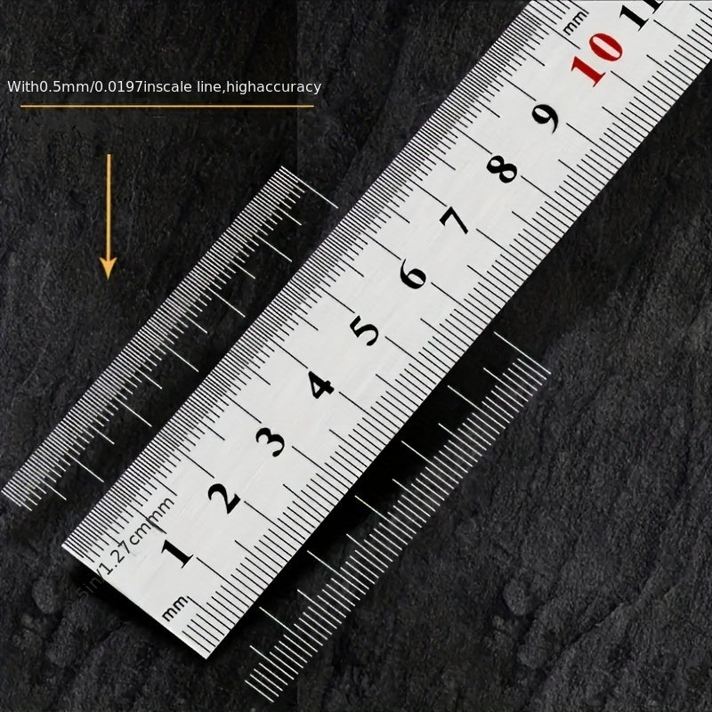 1pc Stainless Steel Ruler 20 32 30 Steel Ruler Inch Metric Machinist Ruler