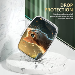 Cat 2 Compartment Pill Box Decorative Medicine Organizer