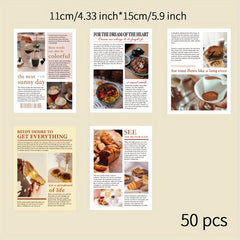 50 Sheets Retro Art Style DIY Journal Decoration Background Paper Pack