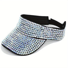 Rhinestone Summer Visor Hat UV Protection Sun Hat
