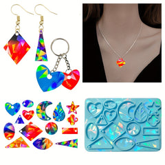 Holographic Laser Pendant Silicone Mold DIY Epoxy Resin Mold