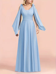 Bridesmaid Dress Women's Plus Split Sleeve Maxi Formal Dress