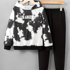 Boys Tie Dye Hoodie Sweatshirt & Sweatpants Set Long Sleeve Casual Kids Clothes