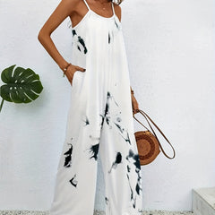 Boho Jumpsuit Tie Dye Wide Leg Cami Jumpsuit