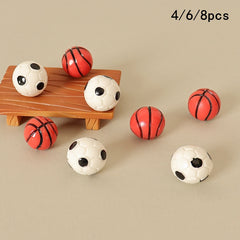 Mini Football Basketball Dollhouse DIY Ornament Toy Model Decor Gift