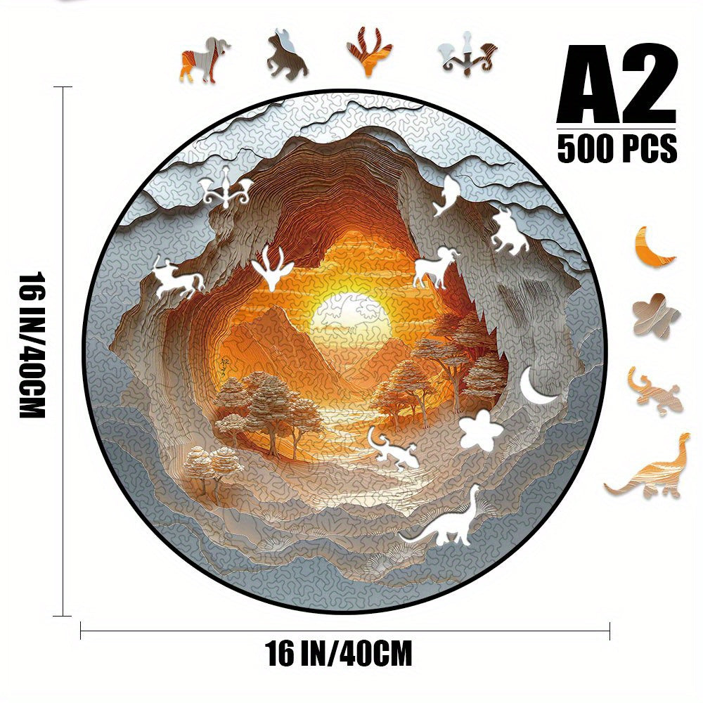 500pcs A2 3D Animal & Nature Wooden Jigsaw Puzzle for Adults