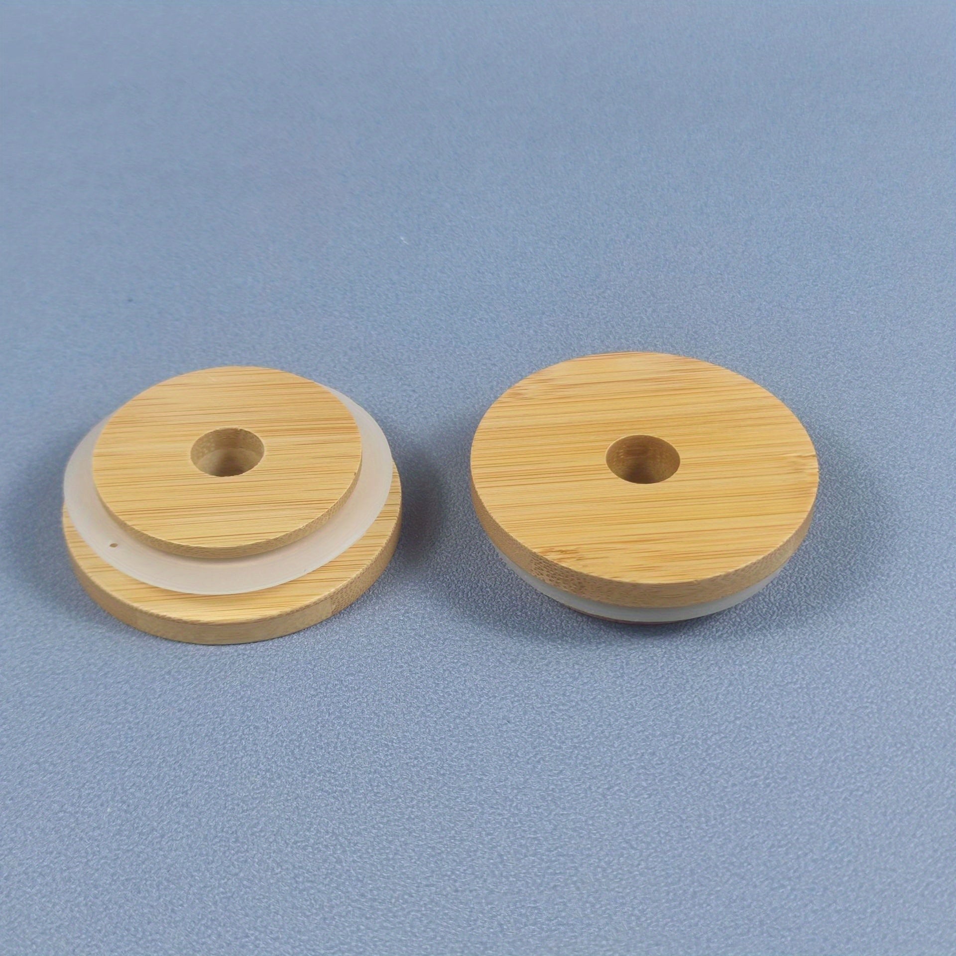 Reusable Bamboo Lid w/ Straw Hole for Mason Jars & Cups