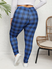 Plaid Print High Rise Skinny Leggings