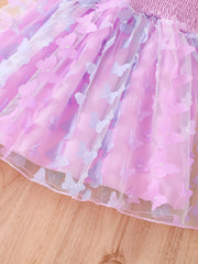Toddler Girls Butterfly Applique Frill Trim Cami Dress