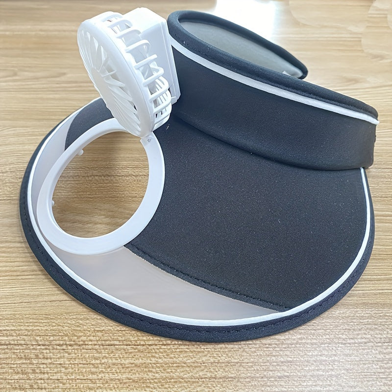Girls Top Visor Hat With Fan UV Protective Sport Cap
