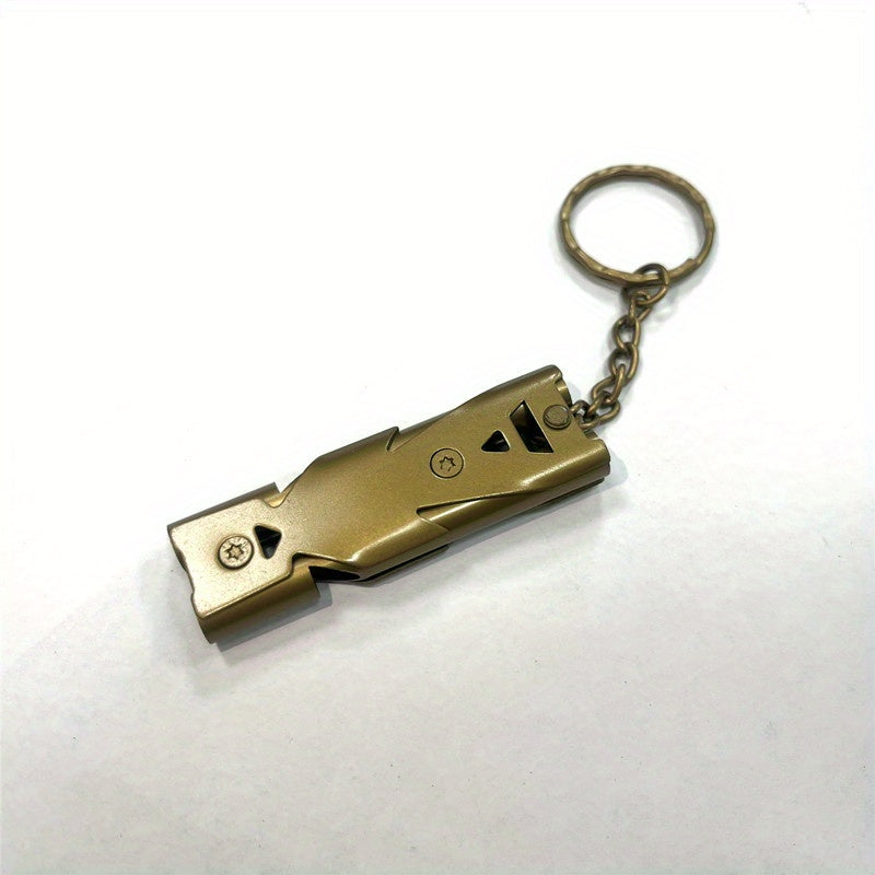 High Decibel Whistle Stainless Steel Keychain Pipe Outdoor Emergency Tool