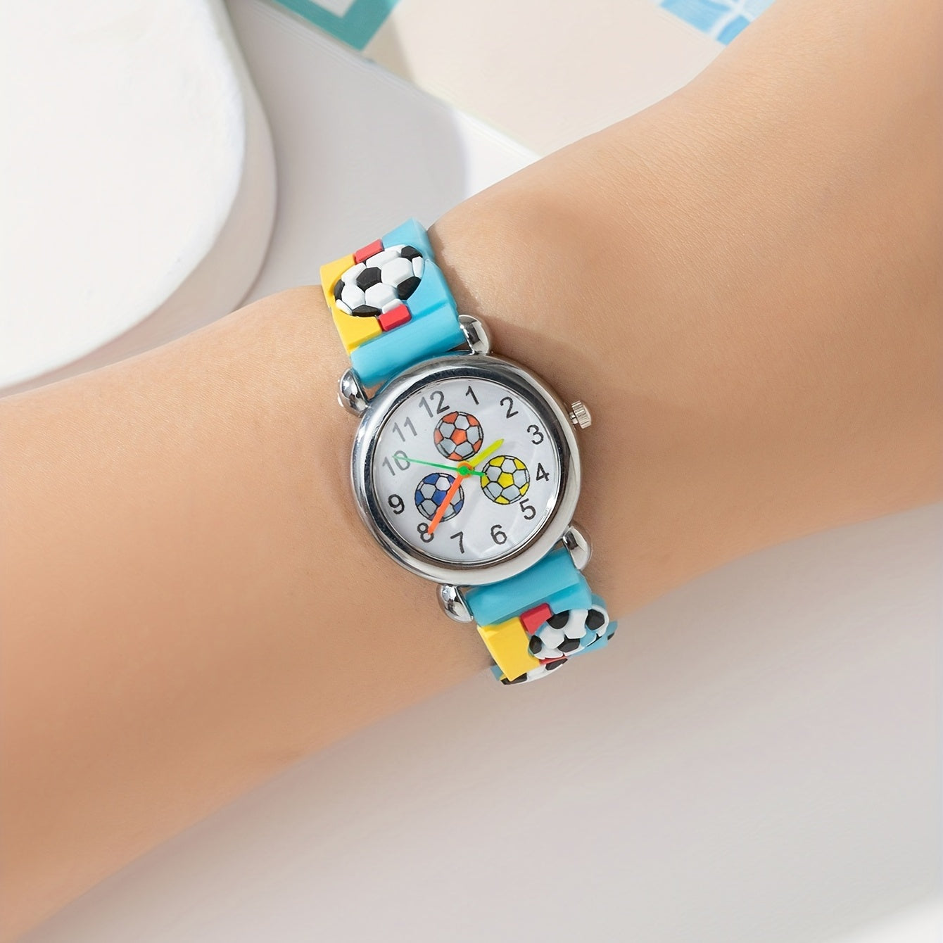 Kids Light Football Sports Quartz Watch