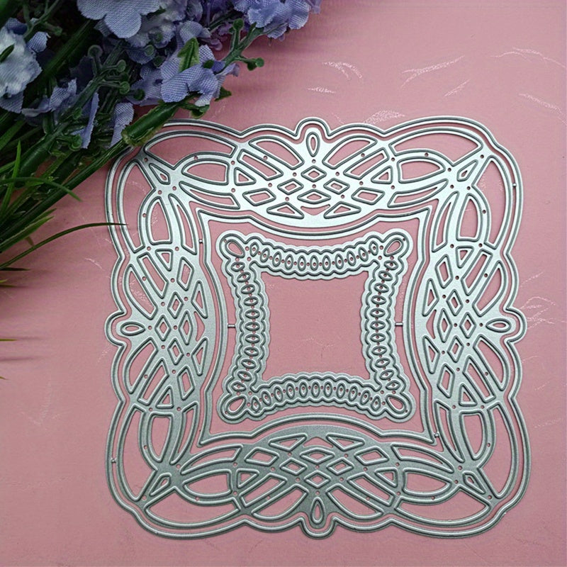 Three Square Lace Backgrounds Metal Die Cuts for DIY Scrapbooking