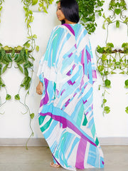 Women's Plus Geometric Print Cover Up & Shorts Set