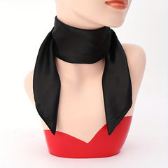 Solid Satin Square Scarf Classic Silk Neckerchief Casual Bandana