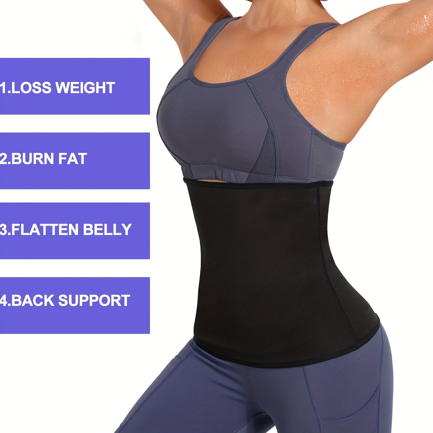 Tummy Control Zipper Waist Trainer Belly Belt