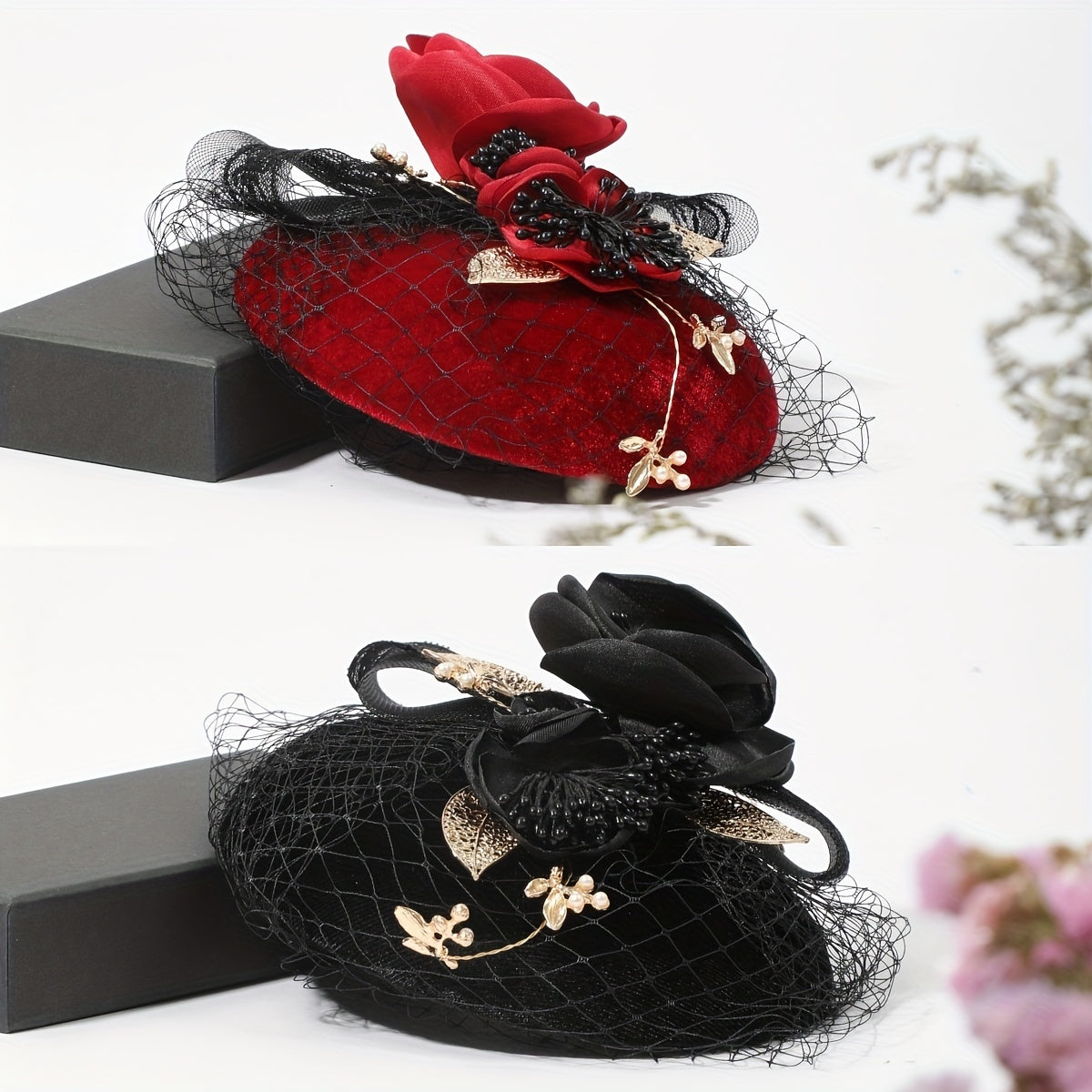 1920s Vintage Veil Derby Fascinator Hat Women's Wedding Headdress