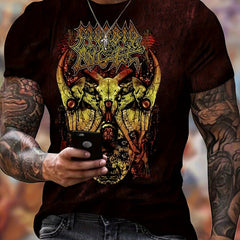 Pattern Print Men's Short Sleeve T-shirt Graphic Tee Men's Summer Clothes
