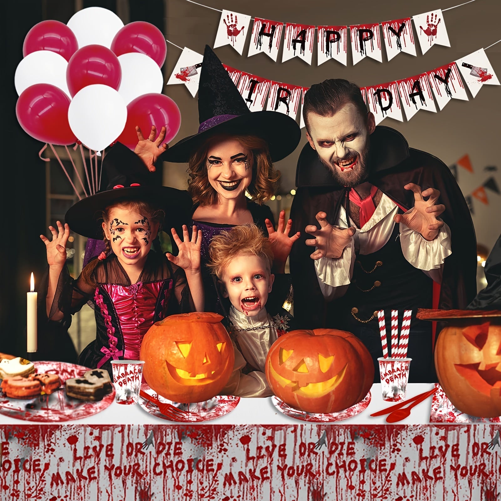 Halloween Scream Party Tableware Set for 16 Guests