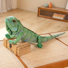 Realistic Plush Lizard Stuffed Animal Soft Toy Dark Green & Emerald
