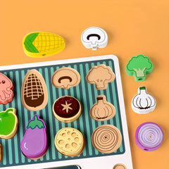 Wooden BBQ Grill Kitchen Play Toy Kids' Food Cognition Role Play Fun