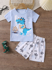 Boys Dinosaur T-shirt & Shorts Set For Summer