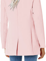 One Button Blazer Casual Open Front Long Sleeve