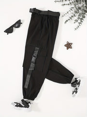 Girls Cargo Pants Casual Sweatpants With Belt Kids Spring Summer Clothes