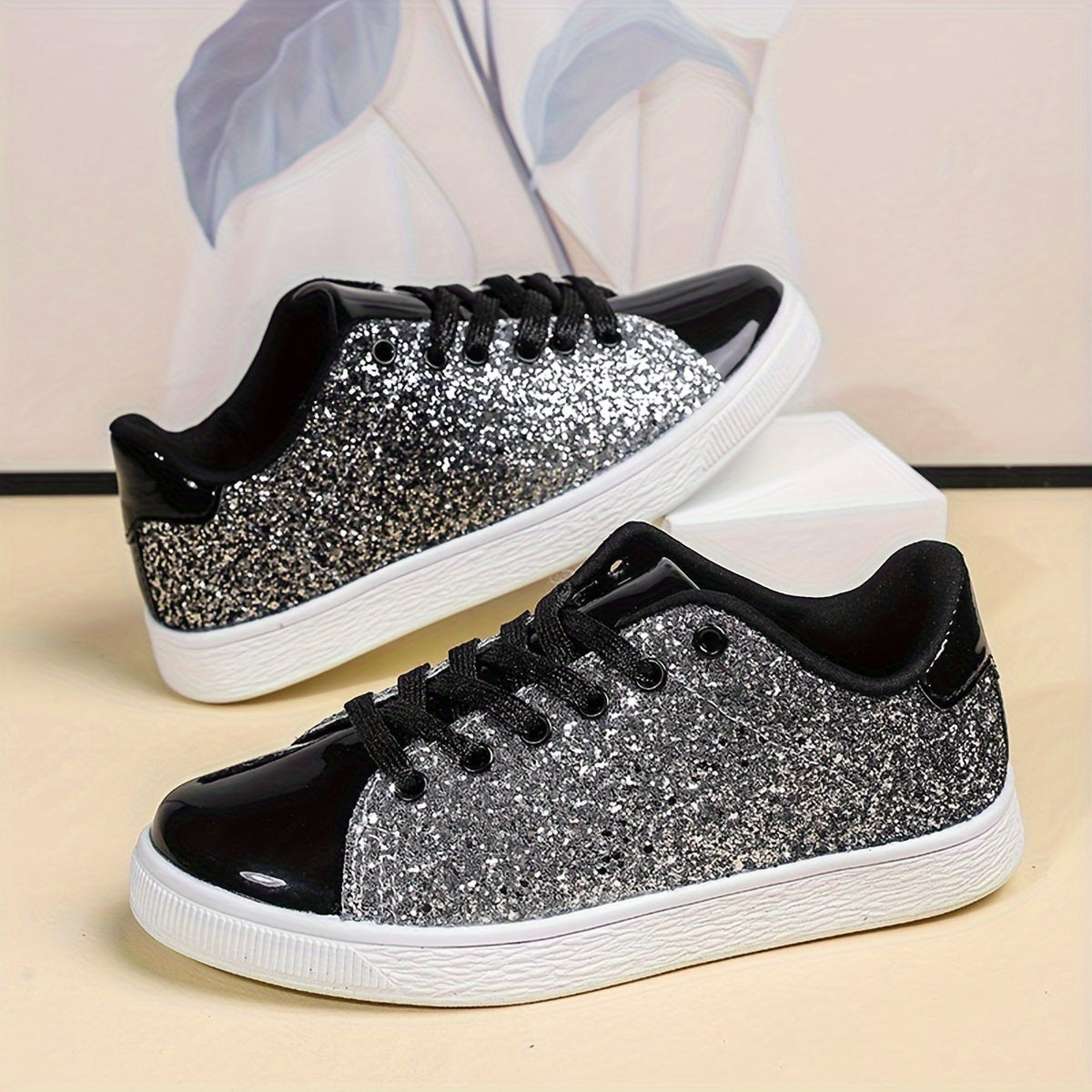 Women's Colorful Skateboard Sports Shoes Sequin Board Casual Outdoor Shoes